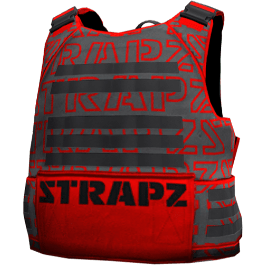 Броня STRAPZ с принтом — серо-красная