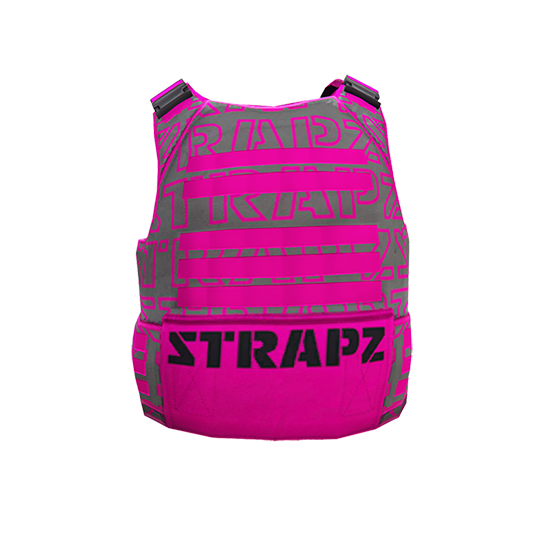 Броня STRAPZ (неон) с принтом — серо-розовая