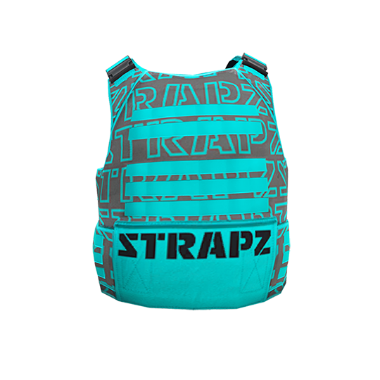 Броня STRAPZ (неон) с принтом — серо-голубая