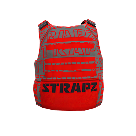 Броня STRAPZ (неон) с принтом — серо-красная