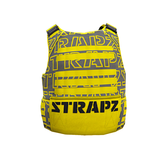 Броня STRAPZ (неон) с принтом — серо-желтая